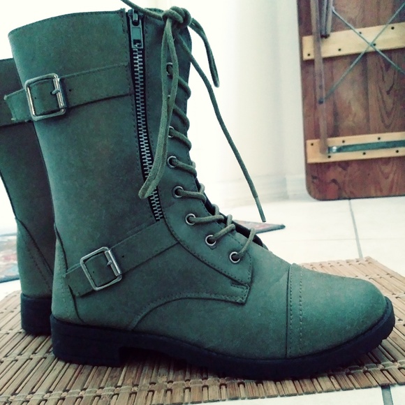 etc! Shoes - ETC! COMBAT BOOTS COMBAT BOOTS IN OLIVE